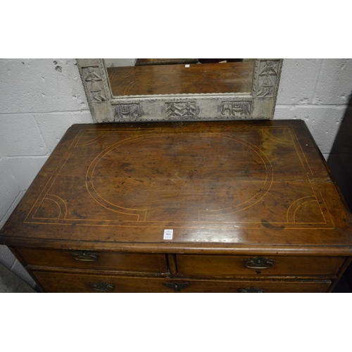 361 - A good 18th century walnut chest of two short and three graduated long drawers on bun feet.