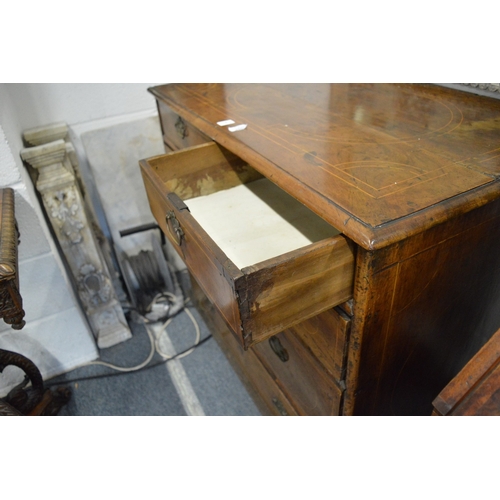 361 - A good 18th century walnut chest of two short and three graduated long drawers on bun feet.