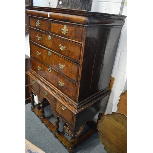 374 - A good 18th century walnut chest on stand.