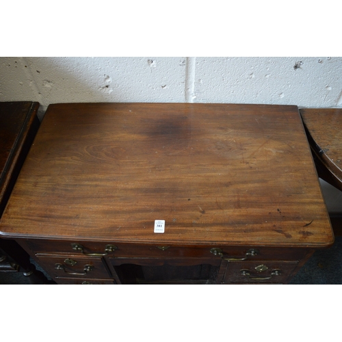 381 - A George III mahogany kneehole desk of small size.