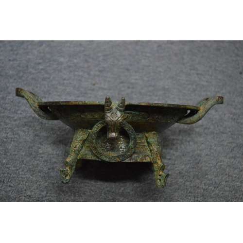 687 - A Chinese cast bronze censer.