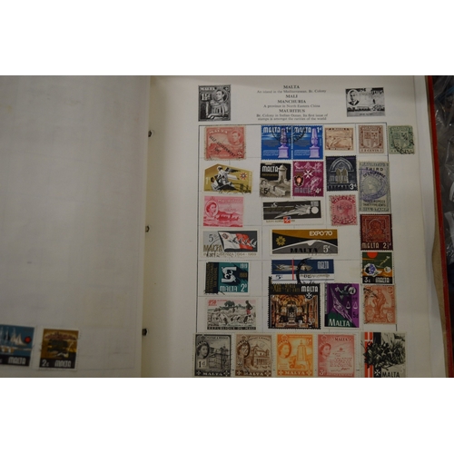 695 - Cigarette card album, stamp album, collectors coins etc.