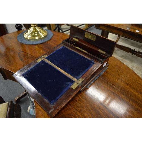 746 - A good Victorian burr wood lap desk.