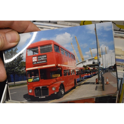 841 - A large quantity of bus and tram tickets together with a collection of bus related postcards.