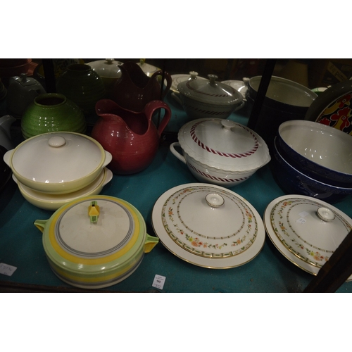 90 - Various vegetable dishes, mixing bowls, fish platter and other china.