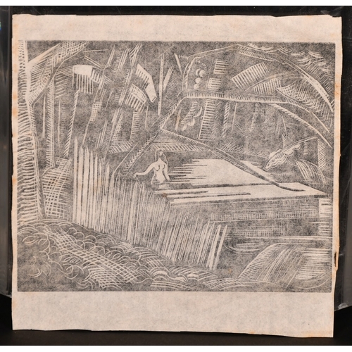 1 - Paul Nash (1889-1946), 'Dark Lake', wood engraving, signed and inscribed in pencil and dated 1921, 4... 