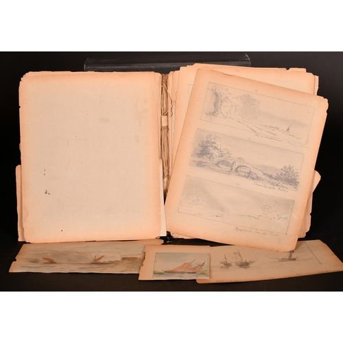 104 - Thomas Bush Hardy, Circa 1869, a partial sketchbook with inserted sketches by the same hand.