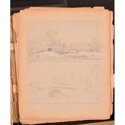 104 - Thomas Bush Hardy, Circa 1869, a partial sketchbook with inserted sketches by the same hand.