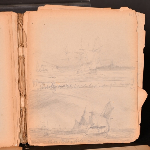 104 - Thomas Bush Hardy, Circa 1869, a partial sketchbook with inserted sketches by the same hand.