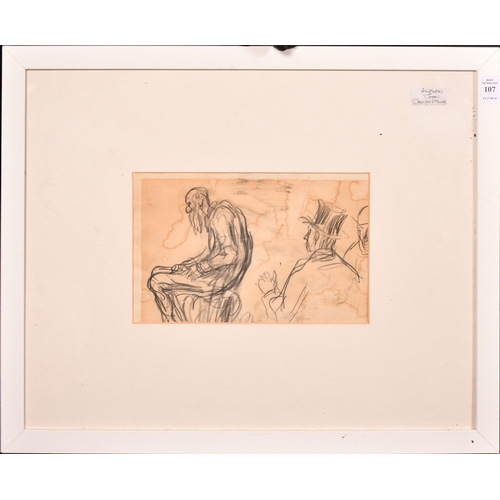 115 - Circle of Augustus John, a charcoal sketch of male figures, 6