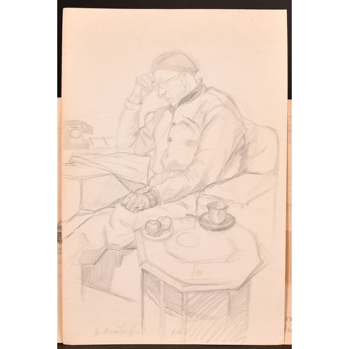 123 - Alexandra Asovtseff (1910-1994), a group of four sketches of Australian subjects, pencil and charcoa... 