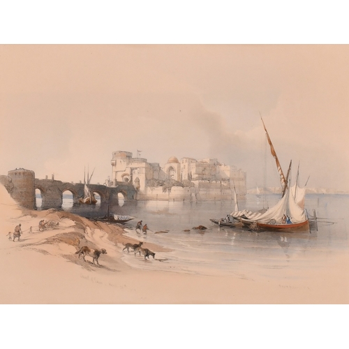 14 - David Roberts, 'Citadel of Sidon', 19th Century hand coloured lithograph, 9.25