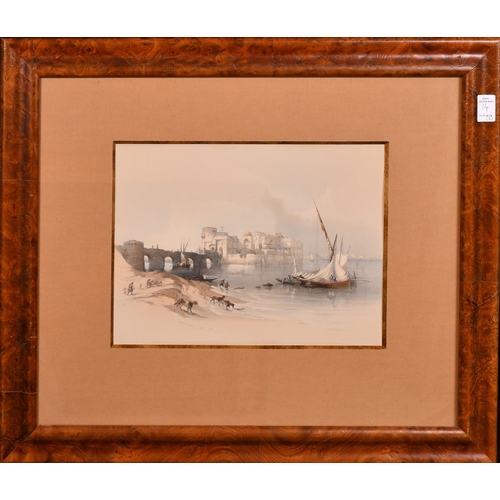 14 - David Roberts, 'Citadel of Sidon', 19th Century hand coloured lithograph, 9.25