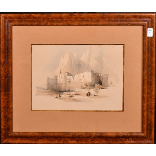 14 - David Roberts, 'Citadel of Sidon', 19th Century hand coloured lithograph, 9.25