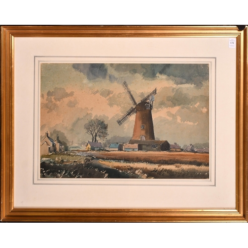 144 - Cavendish Morton (1911-2015), windmill in an extensive landscape, watercolour, signed and dated 1967... 