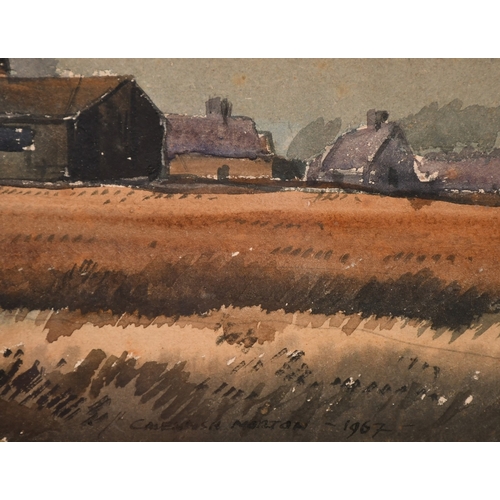 144 - Cavendish Morton (1911-2015), windmill in an extensive landscape, watercolour, signed and dated 1967... 