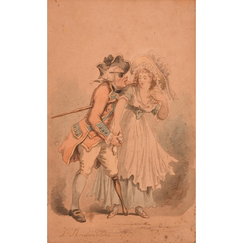 145 - Thomas Rowlandson (1756-1827), a pair of ink and watercolour scenes of ladies soliciting business fr... 