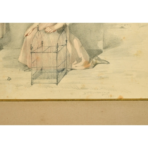 155 - R. Thorburn 19th Century, A study of The Hay children, watercolour, signed and dated 1835, inscripti... 