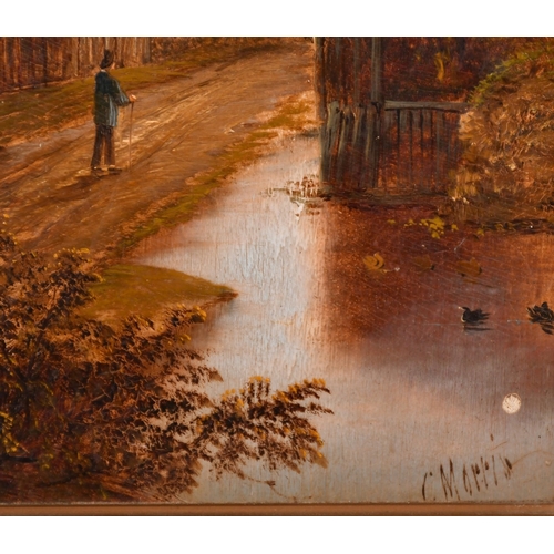 164 - Charles Greville Morris (1861-1922), a pair of oil on board country scenes, signed, each 16