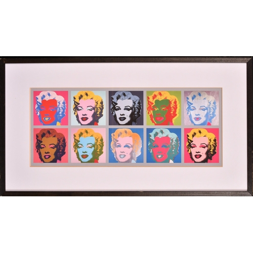 17 - After Andy Warhol, 'Ten Marilyns', colour print, 9