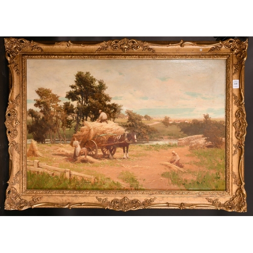 172 - Alexander Young (1865-1923), a harvesting scene with figures loading a cart, oil on canvas, signed, ... 