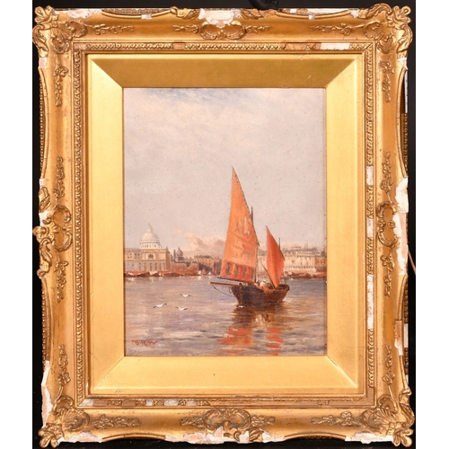 181 - David Horatio Winder (1855-1933), a pair of oil on canvas Venetian scenes with sailboats on the gran... 