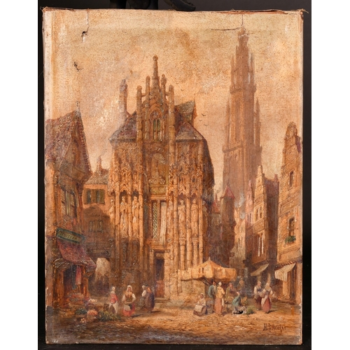 183 - H. Schafer (1833-1916), 'Antwerp, Belgium' oil on canvas, signed, 15.5