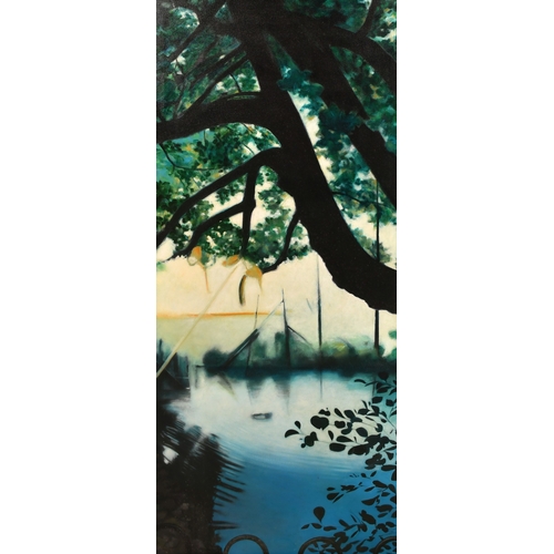 191 - John Langton (b. 1932), 'Hofgarten Lake, Evening', signed, inscribed and dated 1987 verso, 72