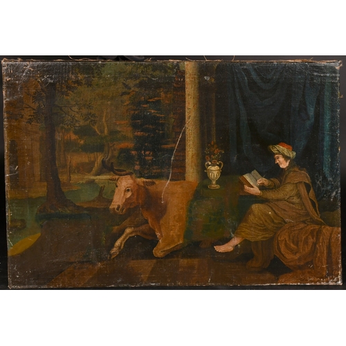 202 - Old Master, a set of four paintings depicting the four disciples writing, oil on canvas, each 17