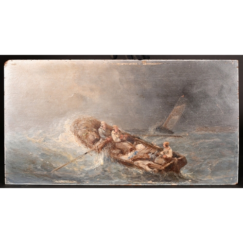 246 - 19th Century English School, a pair of oil on oak panel scenes of figures in rowing boats, each 10