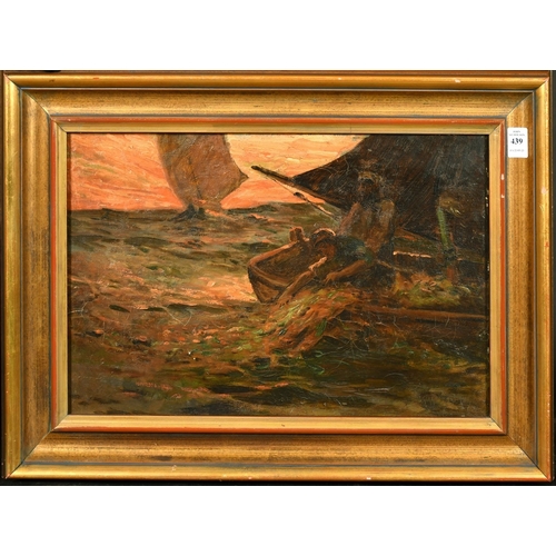 254 - Kirkpatrick (19th/20th Century), figures hauling nets at dusk, oil on canvas, signed, 12