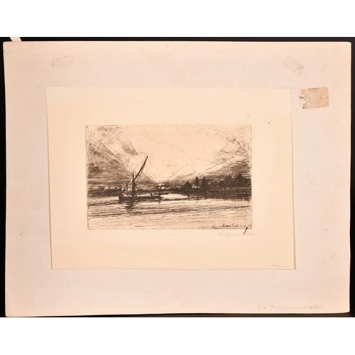 28 - Francis Seymour-Haden (1818-1910), a Thames view, etching, signed in pencil, plate size, 4.5