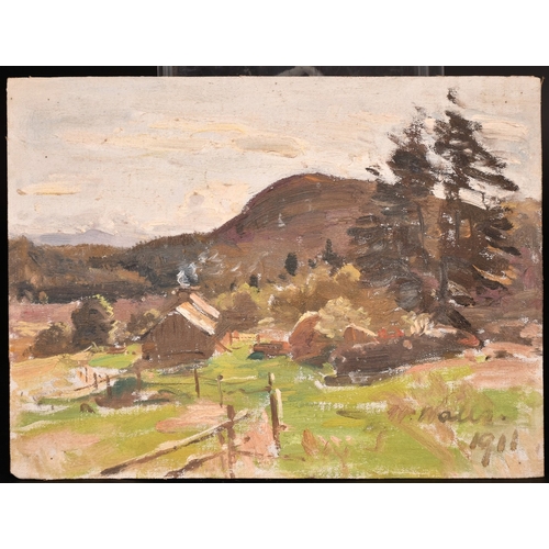 281 - William Walls (1860-1942), a view of hillside cottages, oil on canvas, signed and dated 1911, 9