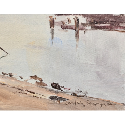 290 - Josiah Sturgeon (1919-2000), 'Low Tide in the Estuary', oil on canvas, signed, 12