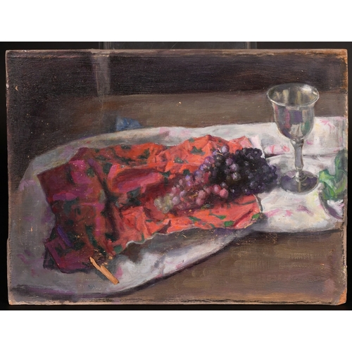 301 - Georges Weissbort (1928-2013), a pair of still life works featuring grapes, oil on canvas laid down,... 