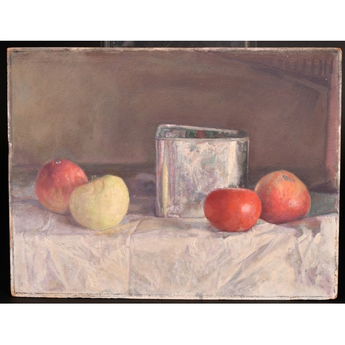 304 - Georges Weissbort (1928-2013), a pair of still life works featuring apples, the other with fruit, oi... 