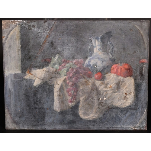 305 - Georges Weissbort (1928-2013), a pair of still life works featuring porcelain and tomatoes, oil on c... 