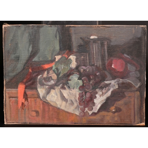 307 - Georges Weissbort (1928-2013), a pair of still life works featuring grapes, oil on canvas laid down,... 