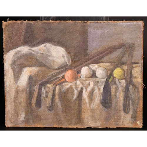 309 - Georges Weissbort (1928-2013), a pair of still life works featuring golfing equipment and the other ... 