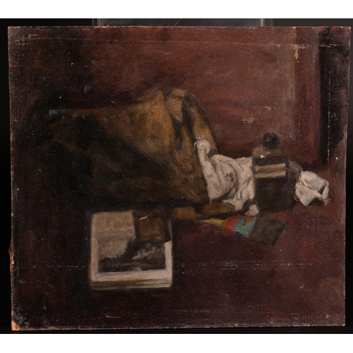 312 - Georges Weissbort (1928-2013), a still life of mixed objects, oil on board, 10.5