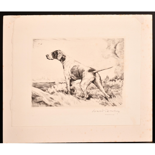 32 - Ruben Ward Binks (1880-1950), a pointer in a landscape, etching, signed in pencil, plate size 5.5