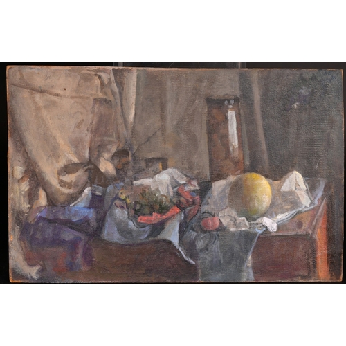 337 - Georges Weissbort (1928-2013), a still life of fruit and a jar, oil on board, 10