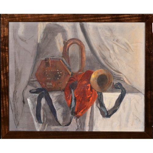 346 - Georges Weissbort (1928-2013), a still life of musical instruments, oil on board, 13