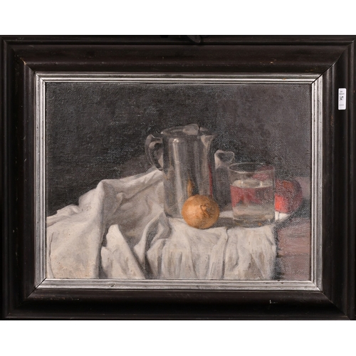 347 - Georges Weissbort (1928-2013), a still life of a glass of water and other objects, oil on canvas lai... 