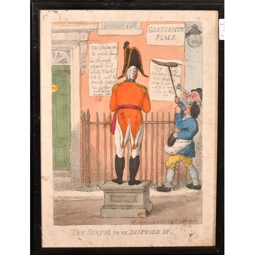 40 - Rowlandson, Early 19th Century, 'The Statue to be Disposed of', hand coloured engraving, published b... 