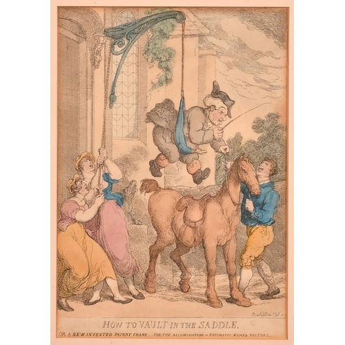 40 - Rowlandson, Early 19th Century, 'The Statue to be Disposed of', hand coloured engraving, published b... 