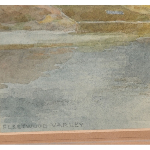 75 - Fleetwood Varley, a mountain lake scene, signed, 6.75