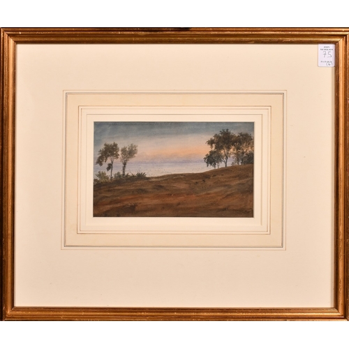 75 - Fleetwood Varley, a mountain lake scene, signed, 6.75