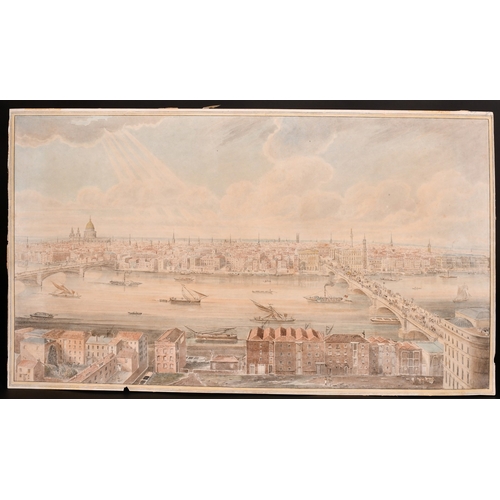 83 - Gideon Yates, early 19th Century, a panoramic view of London, watercolour, 14