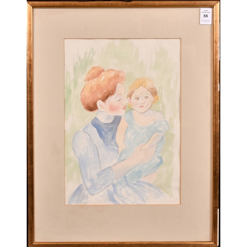 88 - After Mary Cassatt, mother and child, watercolour, 12.5